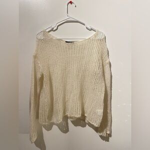 Brandy Melville Cream Open-Knit Comfy Stylish Women's Sweater Small/Medium